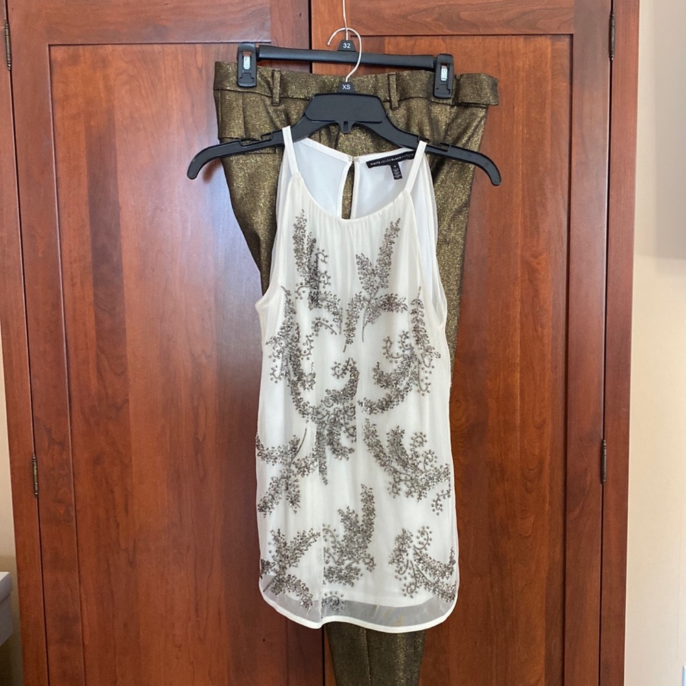 White House black market gold dress pants